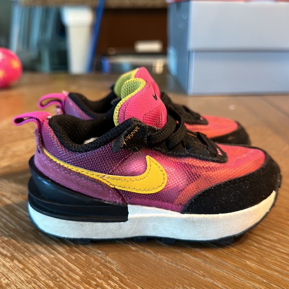 Nike Kids Pink Purple Yellow Black Sneakers